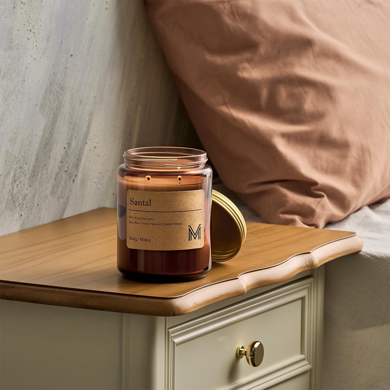 M&SENSE Santal Scented Christmas Candle Gift | 19.4oz, 115-Hour Burn | Natural Organic Soy Wax | Long-Lasting for Stress Relief and Gifting | for Christmas, Thanksgiving, Holiday - Image 7