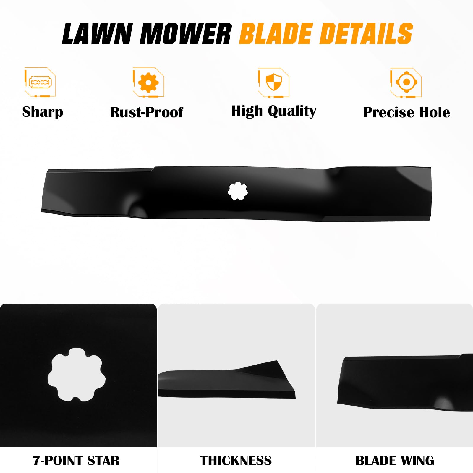 Juego de cuchillas para cortacésped de elevación media GX21380 GY20679 para John Deere Craftsman de 54 pulgadas, cubierta GY20684 GY20686, D170, G110, 190C, LA150