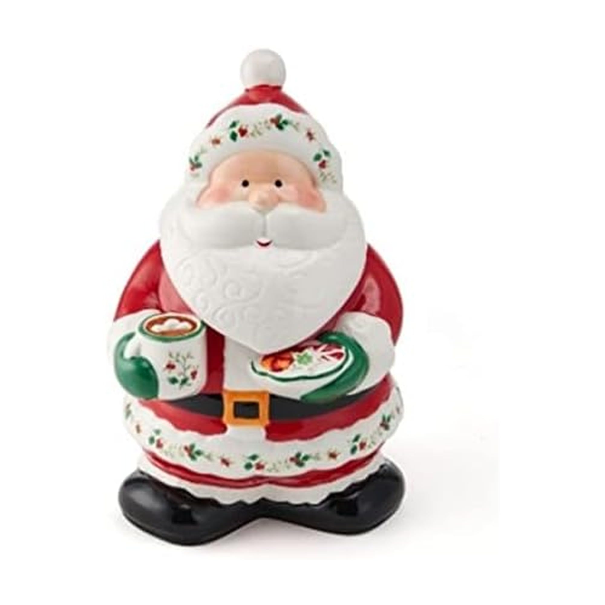 Pfaltzgraff Winterberry Santa Cookie Jar, 10 Inch, Multicolored