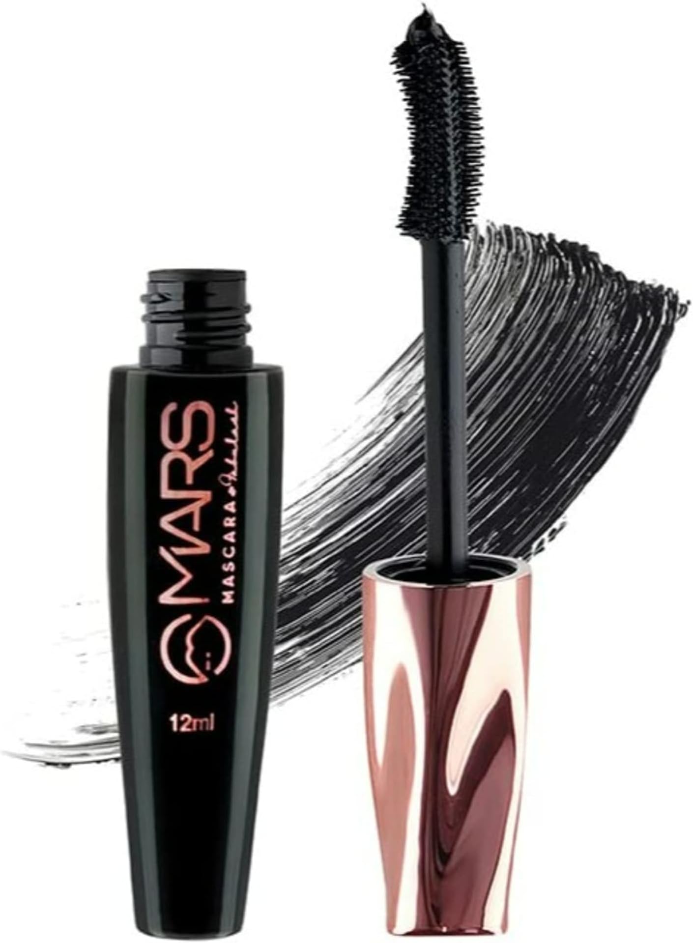 MARS Fabulash Volumising Mascara | Up to 18 Hours Stay | Waterproof with Intense Jet Black Color (12ml) (Black)