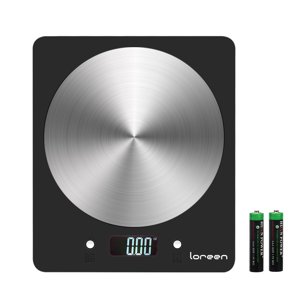 LOREEN Digital Kitchen Scale, Slim Design, for Home, Kitchen (Batteries Included)