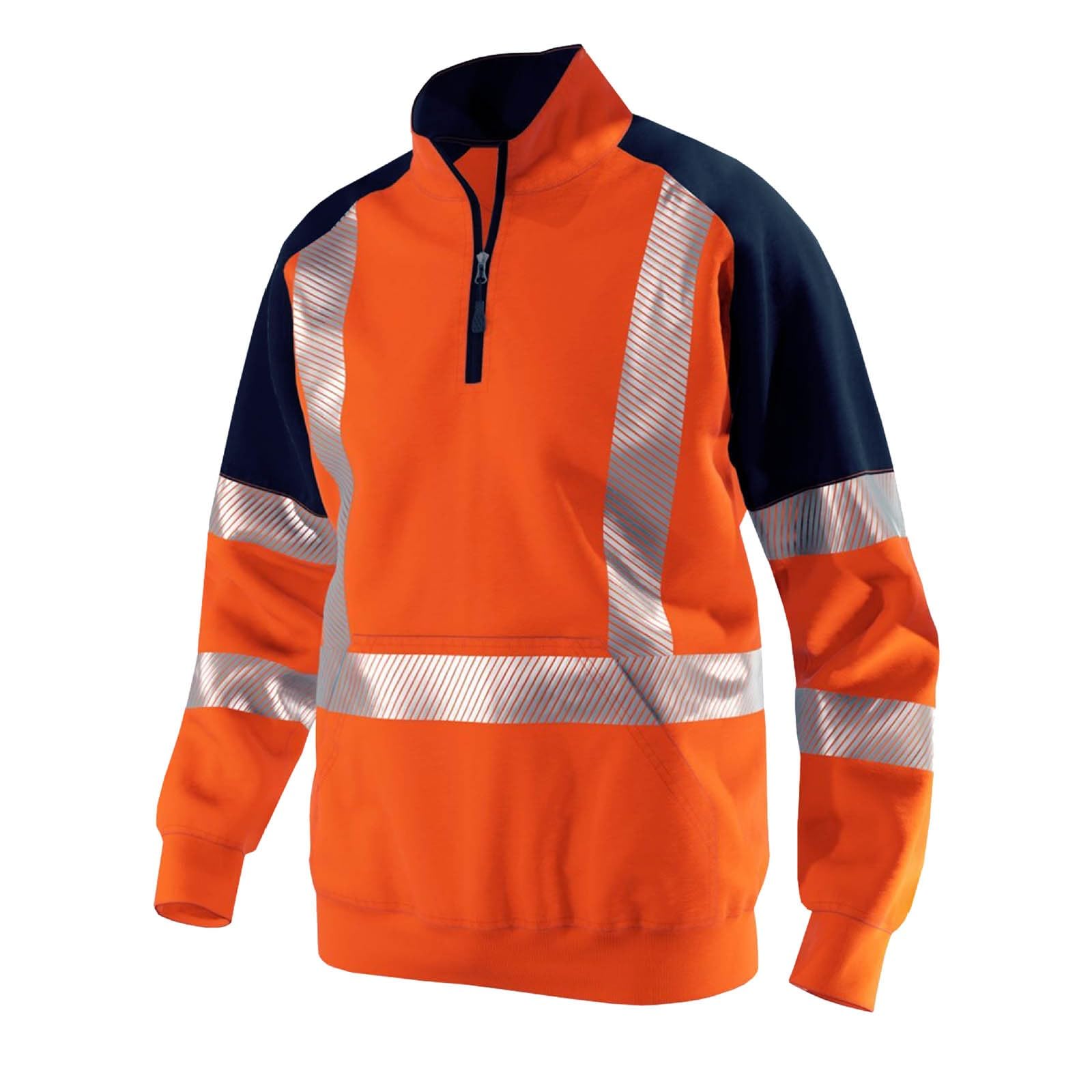 Sudadera reflectante sin capucha con cremallera 1/4, sudadera ligera de evacuación del sudor, ideal para gimnasio, correr y actividades deportivas al aire libre.