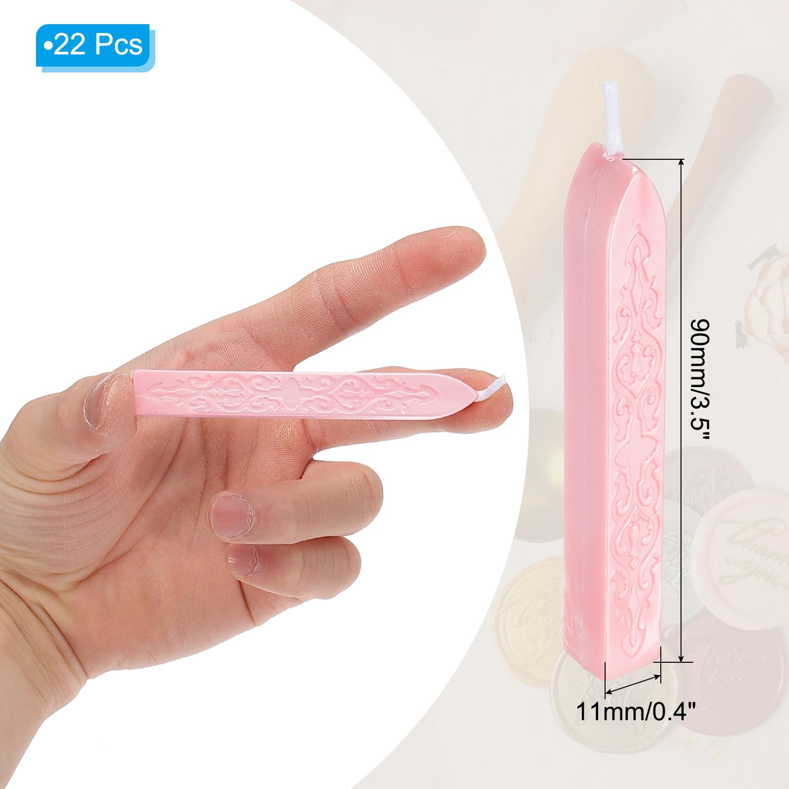 PATIKIL Wax Seal Sticks, 22 Pack Sealing Wax Sticks Sealer for Stamp Seals Letter Wedding Invitation Envelope Craft, Pink - Image 2