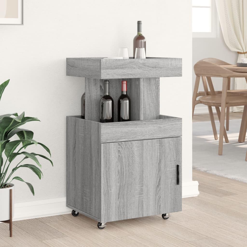 Carrello da bar grigio Sonoma, 50 x 41 x 89 cm, in legno