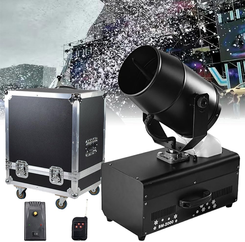Maszyna do robienia śniegu, profesjonalny generator śniegu 2000 W z pilotem zdalnego sterowania, idealny na wesela, przyjęcia świąteczne, efekty sceniczne, imprezy DJ-skie i fotografię