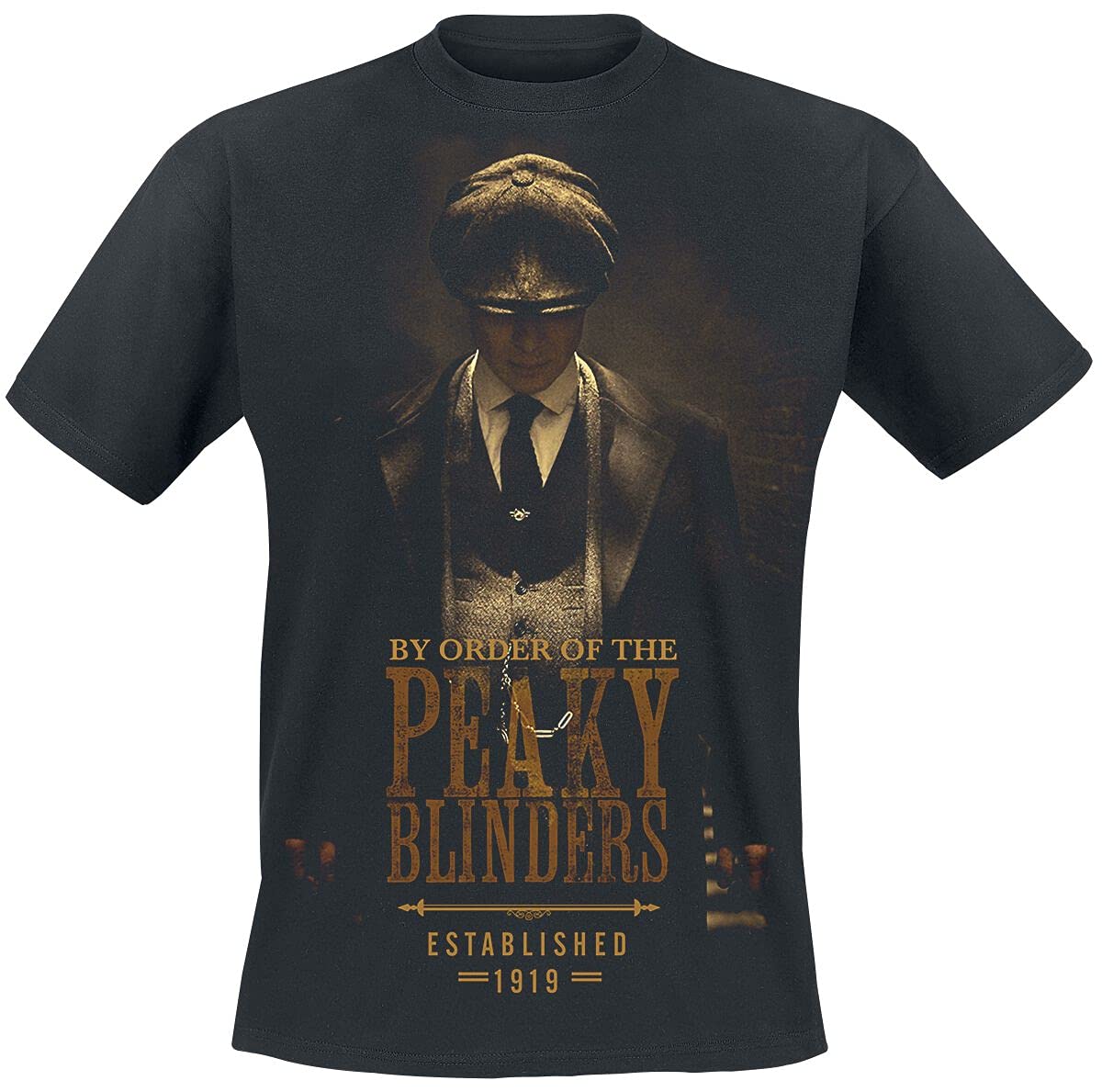 Peaky Blinders - Gangs Of Birmingham Est 1919 Men T-Shirt Black S, 100% Cotton, Regular