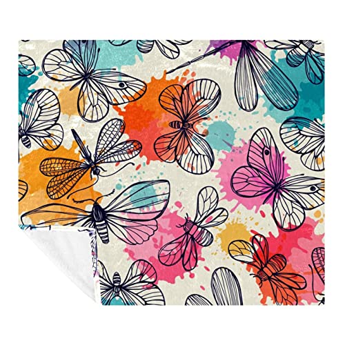 Couverture en microfibre de qualité supérieure avec imprimé papillons élégants - 2