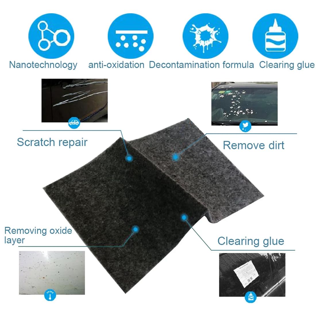 8 Stück Nano Sparkle Tuch Auto Kratzer Original, Nano Sparkle Tuch Original, Nano Sparkle Tuch,Nanosparkle Tuch Original,Nanosparkle Cloth,Nanosparkle-Tuch,Nano Tücher(B)