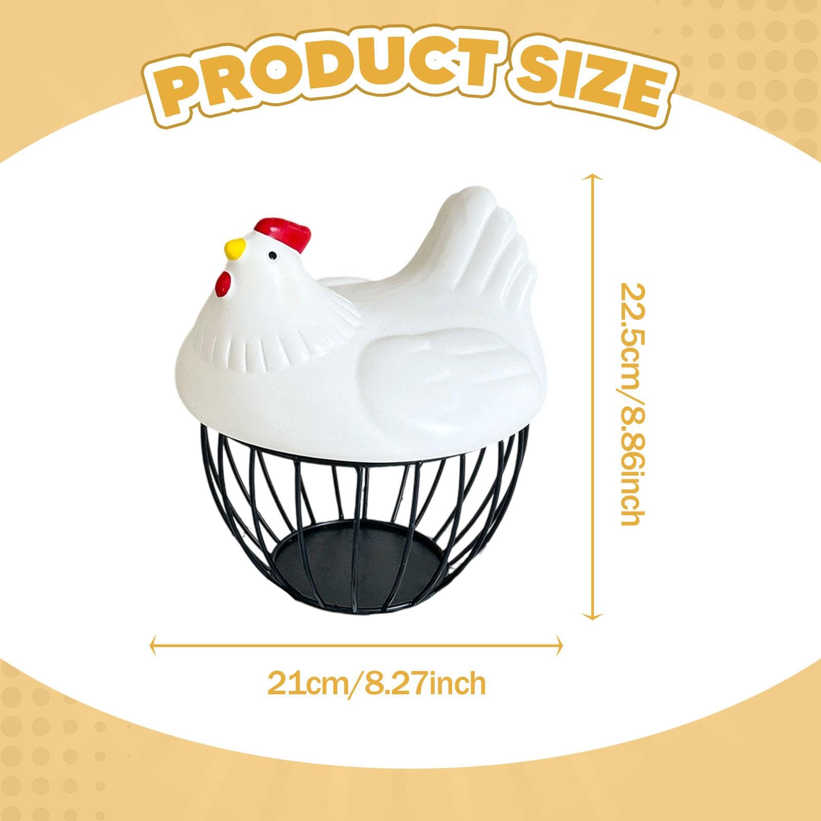 Porte-œufs en Forme de Poule, Couvercle de Rangement en Forme de Poule, Panier de Collecte pour Restaurant, Blanc