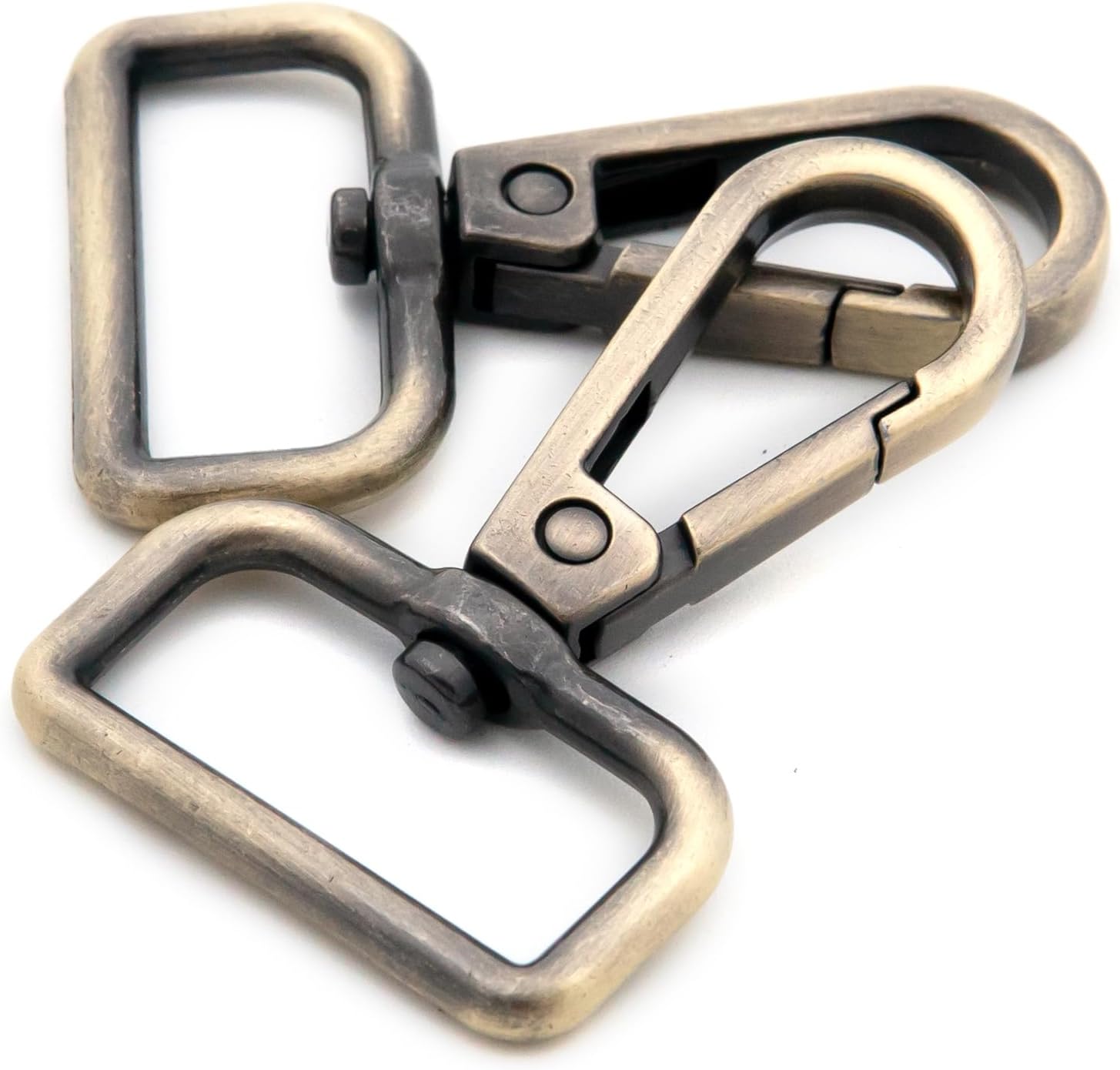 Metal Snap Hooks, 10 PCS Push Gate Swivel Lobster Claw Clasp Purse Hardware (Brushed Brass,1")