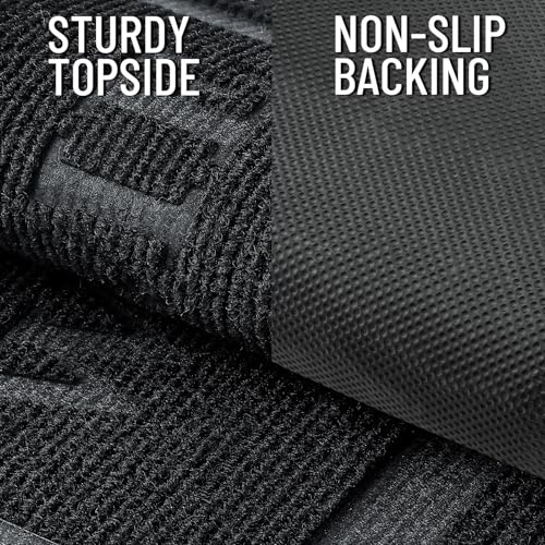 Image of OLANLY Welcome Door Mat Outside Entrance 29.5x17, Absorbent, Heavy Duty Sturdy Natural Rubber Doormat Indoor Outdoor, Non-Slip, Stain and Fade Resistant, Low Profile Floor Mat for Entryway, Black