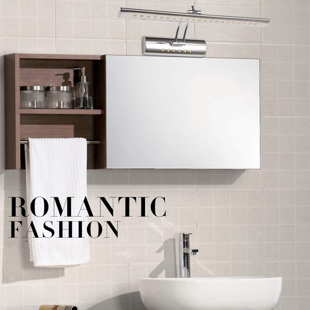Lampade da toeletta da Bagno, luci da Trucco per Bagno, Applique su Specchio, Luce a LED per Quadri, con Interruttore, Angolo Regolabile, Finitura cromata, CoolWhite, 40 cm 5 W