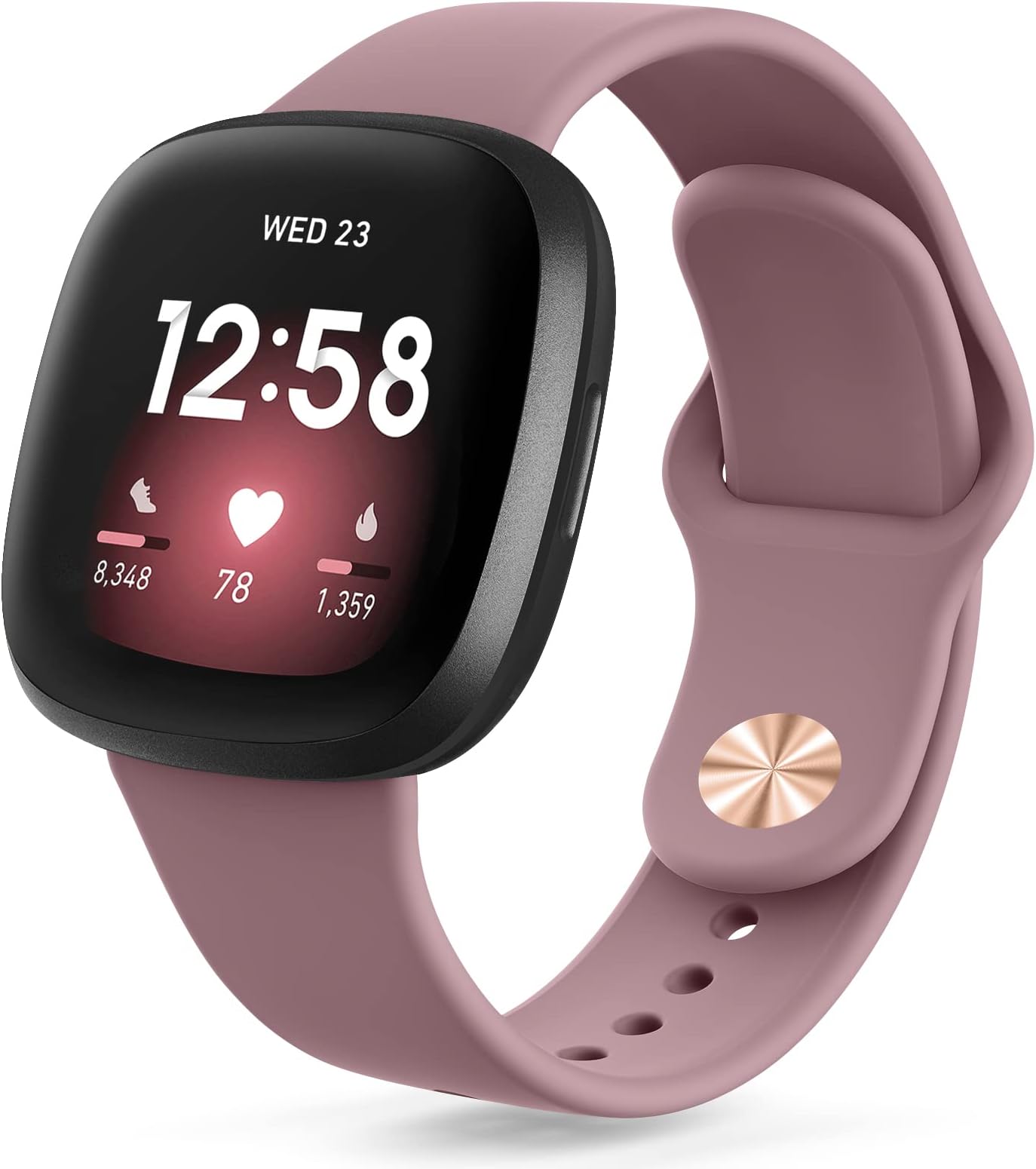 Silicone Band for Fitbit Versa 3 4 Fitness Tracker,Soft Sport Strap for Fitbit Sense Fitness Tracker (Watch Not Included), Adjustable Wristband with Metal Buckle for Men Women