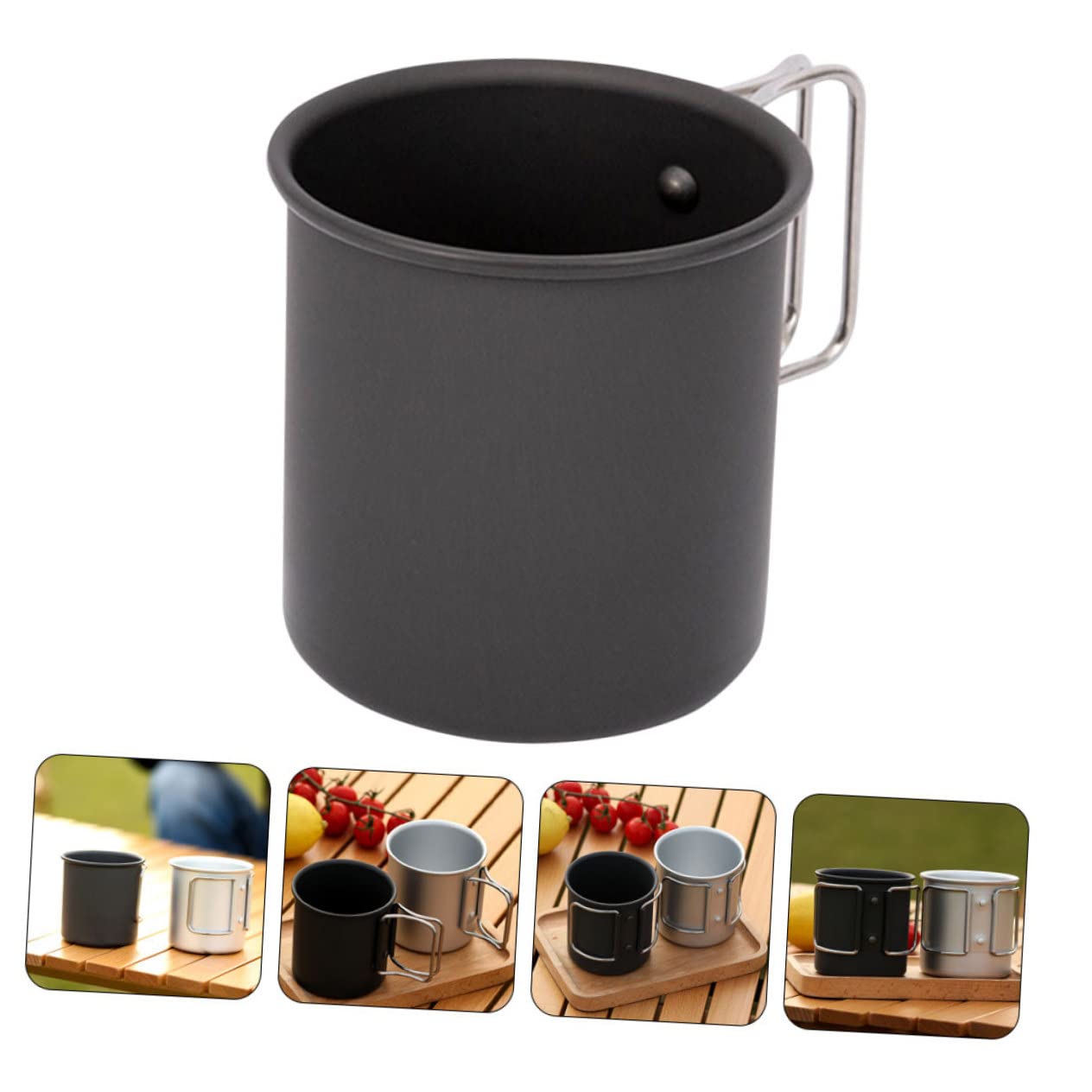 BESPORTBLE 4piezas Taza De Camping Inoxidable Vaso Portátil Para Agua Para Acampadas Picnics y Viajes Diseño Apilable y Fácil De Limpiar