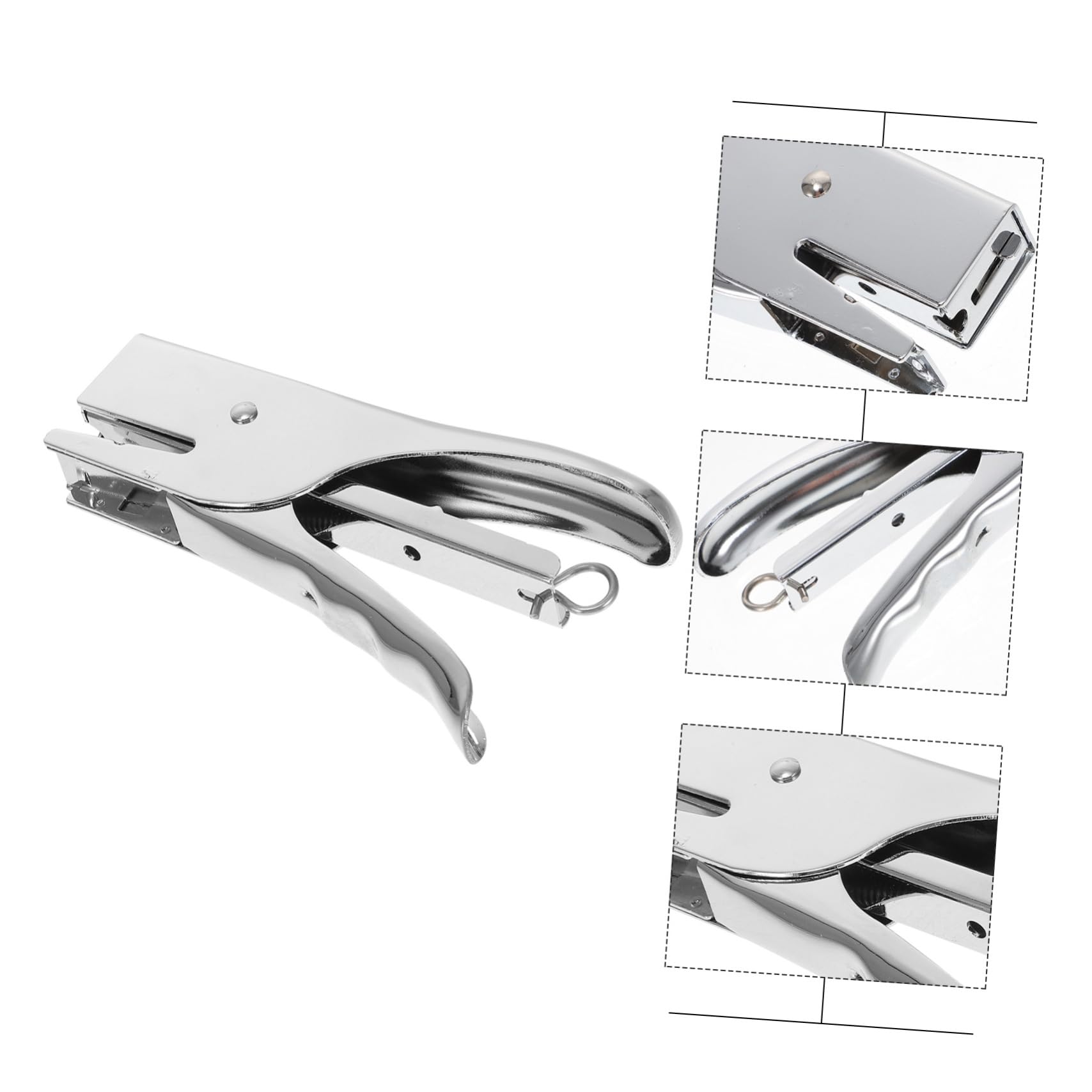 4pezzi Cucitrice Pinza Ergonomica Metallo Per Ufficio Design Senza Ingranaggi Facile Da Usare Risparmio Di Fatica Colore Argento Senza Punti