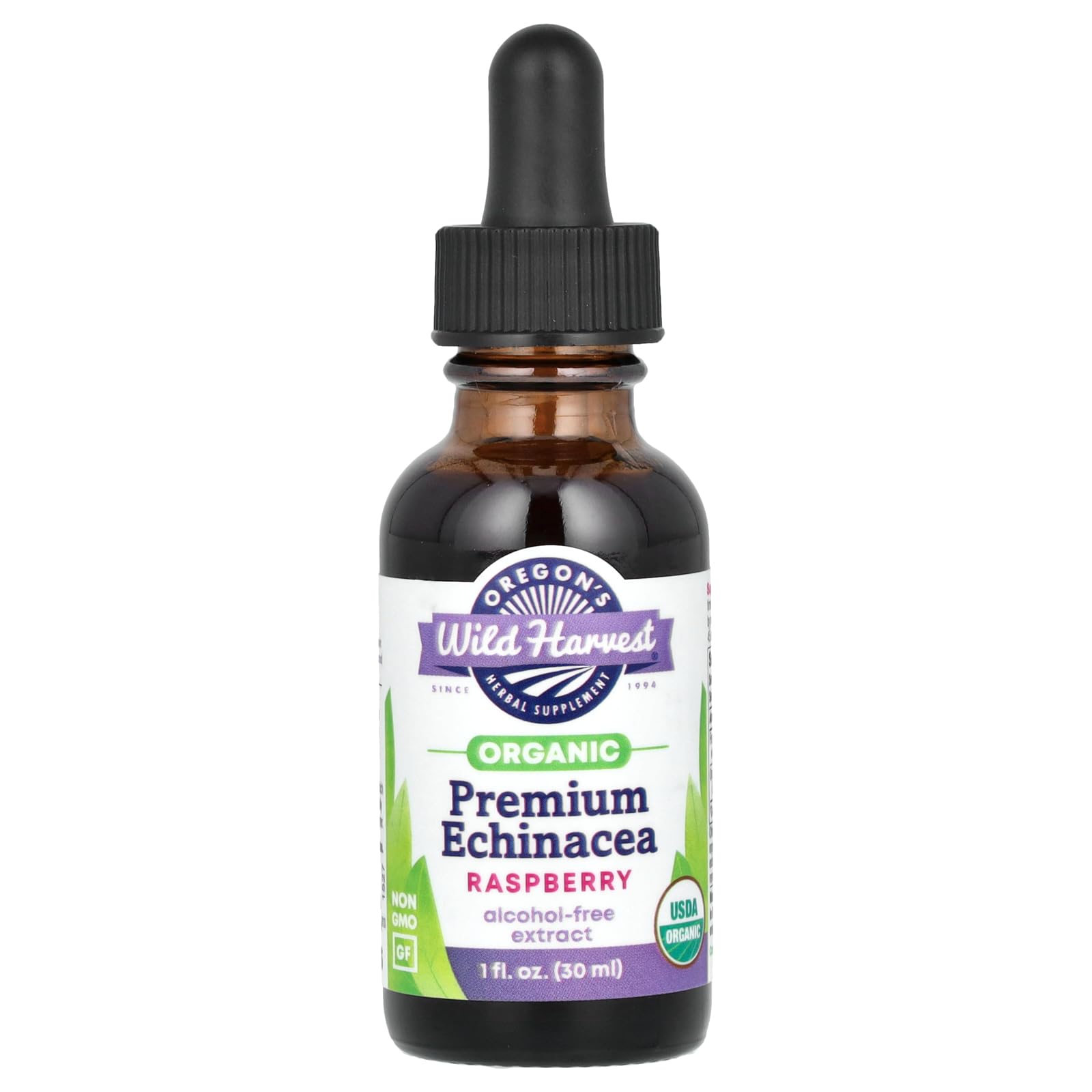 Oregon's Wild Harvest Organic Prem Echinacea-Raspberry Extract, 1 Fluid Ounce
