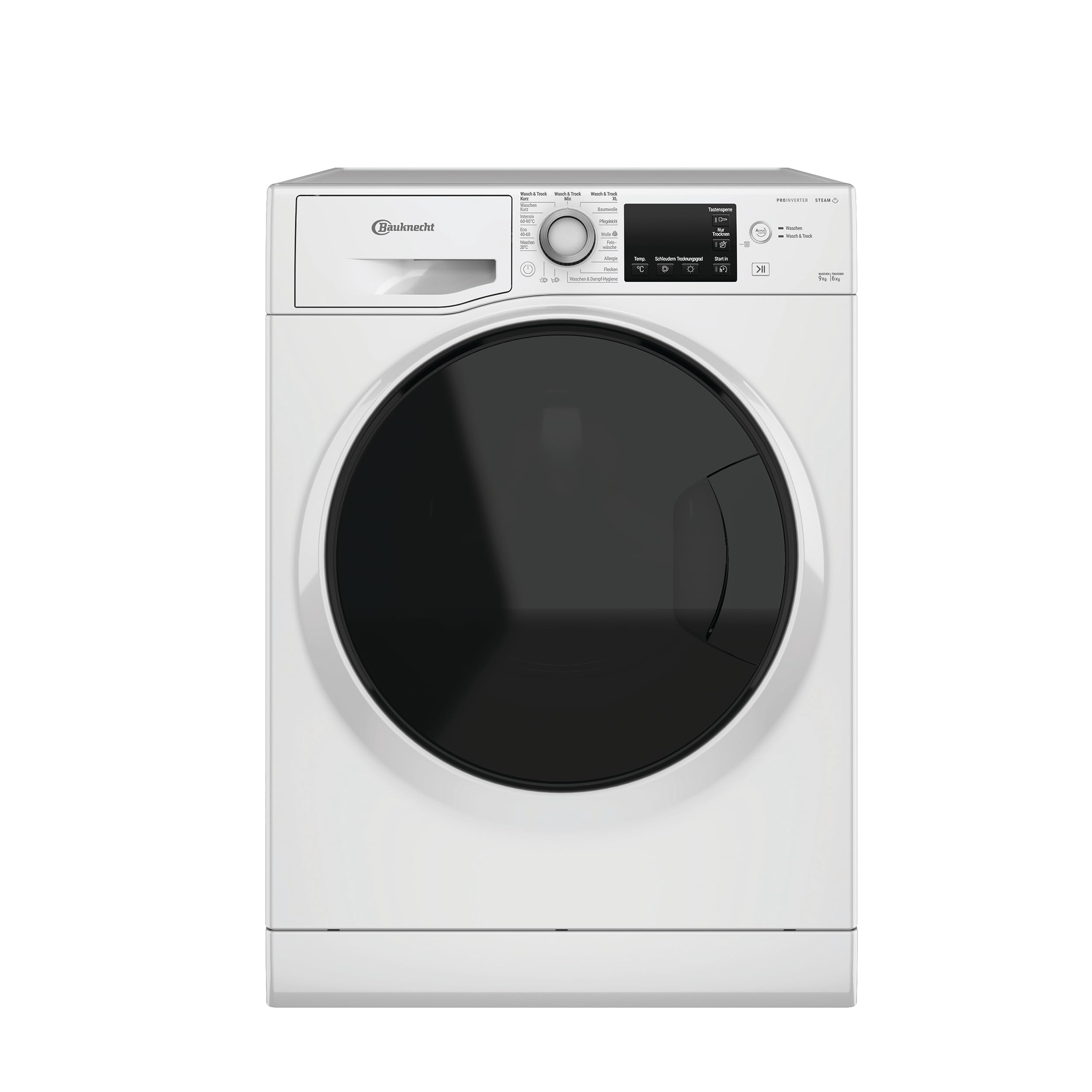 Bauknecht WD 96RC DA Waschtrockner, 9 kg Waschen / 6 kg Trocknen, 1400 U/min, Active Care Wash & Dry, Anti-Allergie-Programm, Dynamic Inverter-Motor, Nachlegefunktion, Weiß