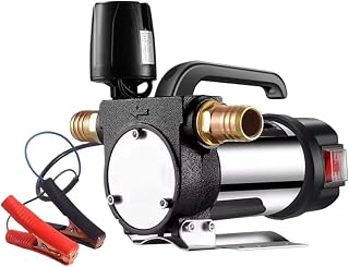12V/24V/220V Fuel Transfer Pump Compatible For Diesel Kerosene 990W Self-Priming Pump Automatically Stop Electric Oil Pump Fuel Dispenser(24V)