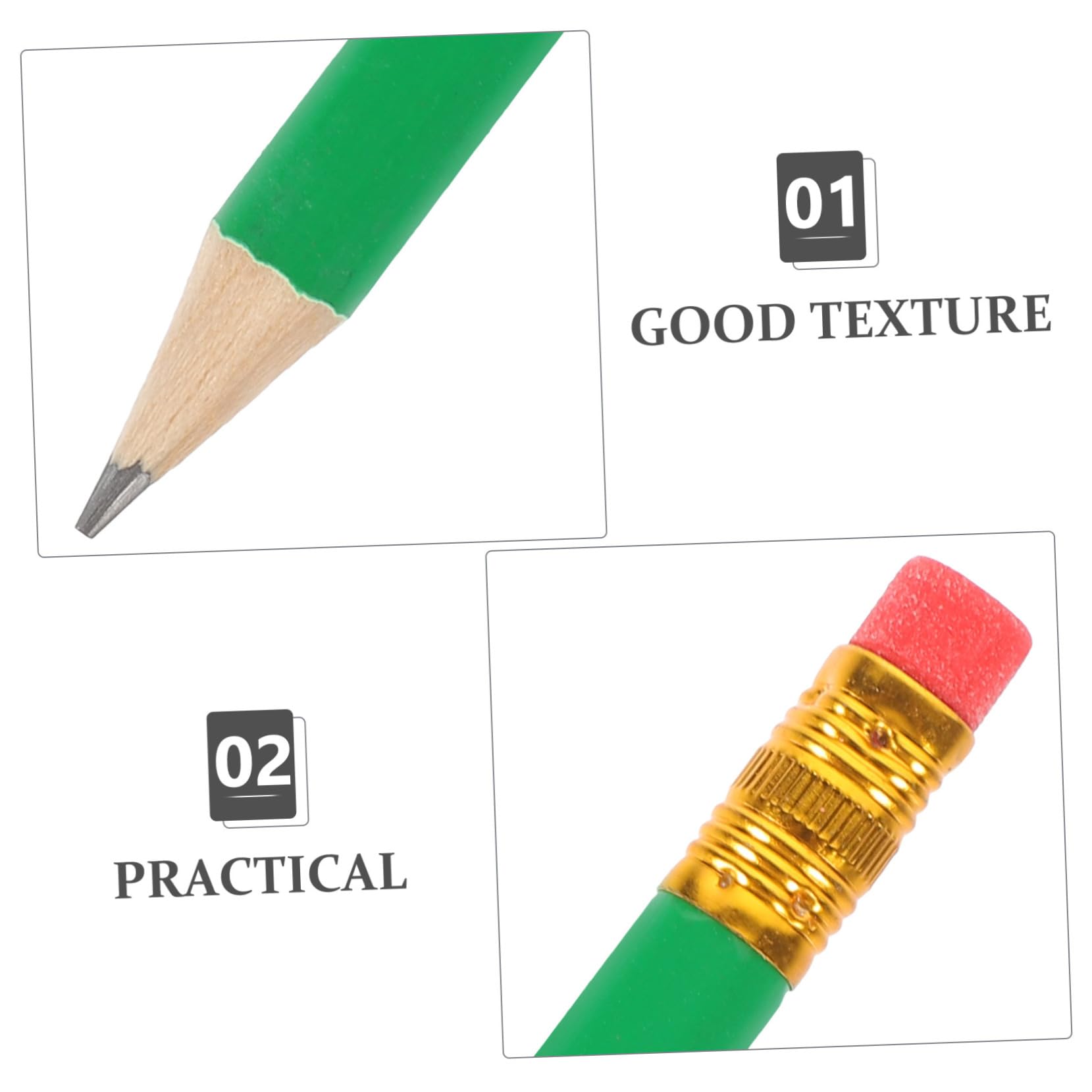 SEWACC 288 Stk Kurzer Bleistift Studentische Bleistifte Bleistift Zum Zeichnen Bleistifte Für Kleinkinder Tragbare Schreibstifte Für Studenten Kleine Stifte Schulbedarf Green Holz