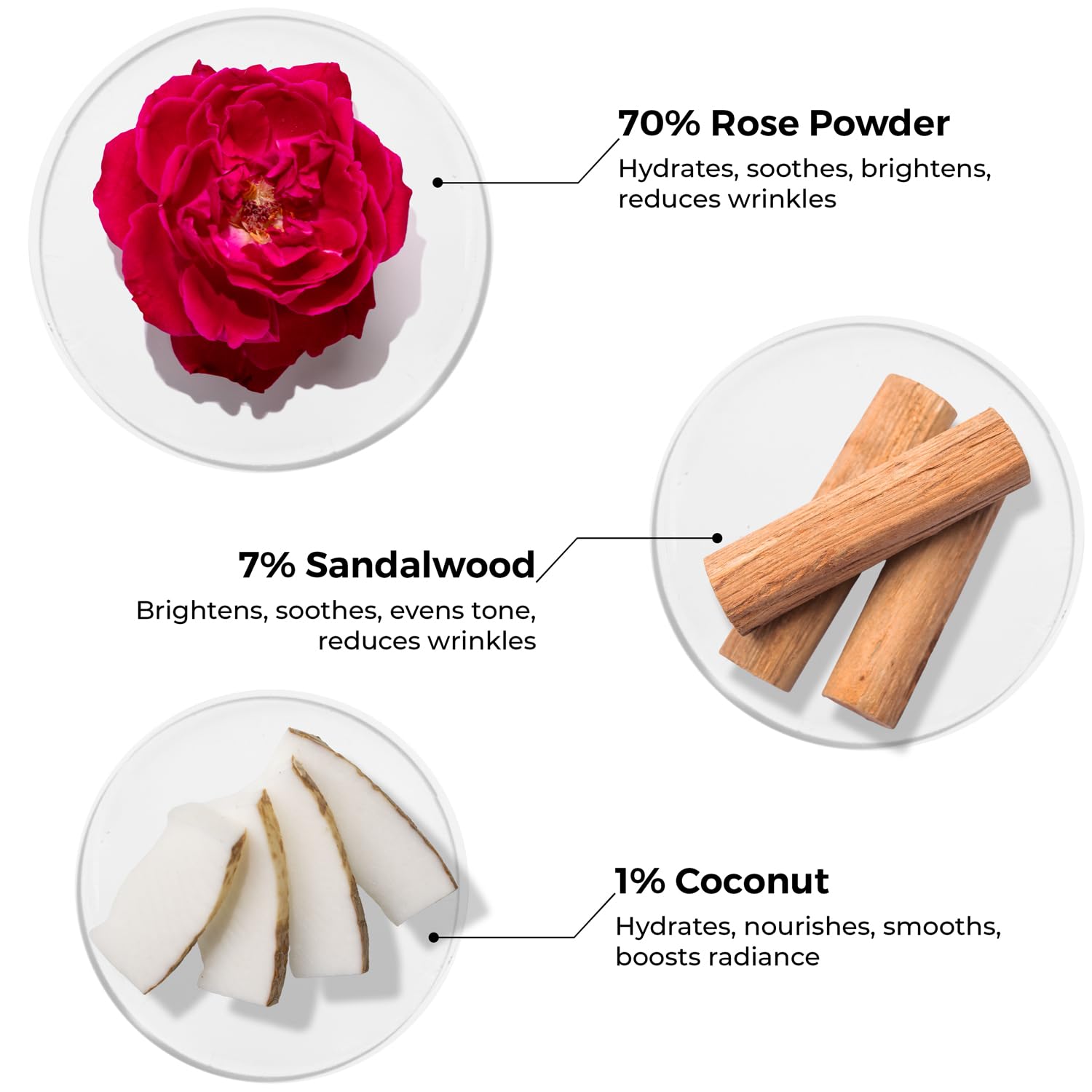 Brillare Rose FaceWash, Anti Ageing Skin, Sandalwood & Coconut for Hydration, Reduce Wrinkles & Provides Supple Look, 100% Natural Powder Face Wash, 15g 3