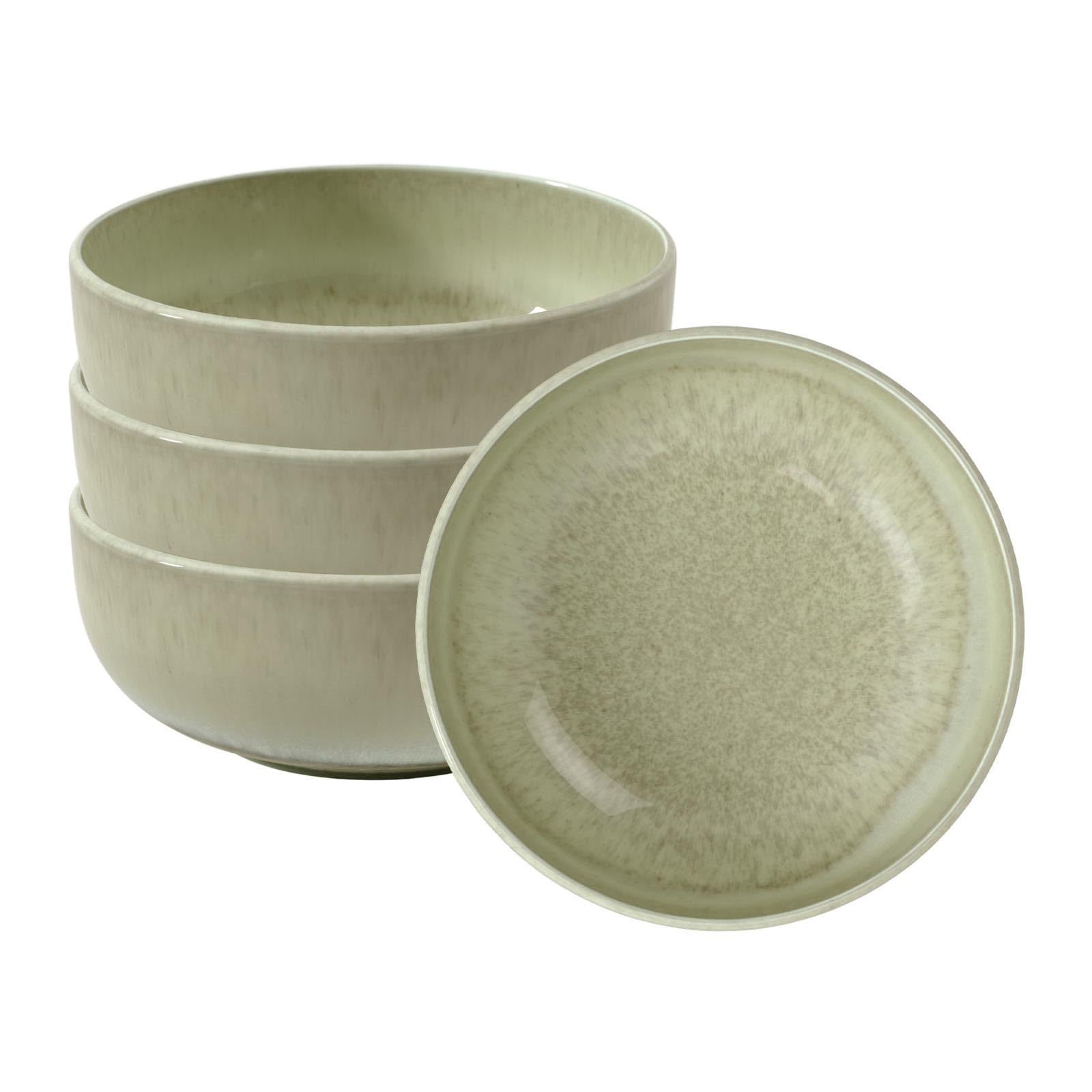 like. by Villeroy & Boch Perlemor Alga Müslischale/Bol 4er Set, 15 cm, Spülmaschinenfest, Mikrowellensicher, Geschirr, Kleine Schalen, Schüsseln Keramik, Premium Porzellan, Grün