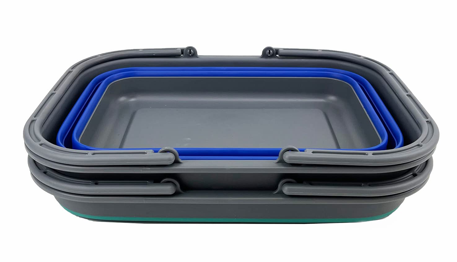 SAMMART SAMMART 12L zusammenklappbare Wanne mit Griff – Tragbarer Outdoor-Picknickkorb/Krater – Faltbare Einkaufstasche – Platzsparender Aufbewahrungsbehälter (Purpurblau + Türkisblau)
