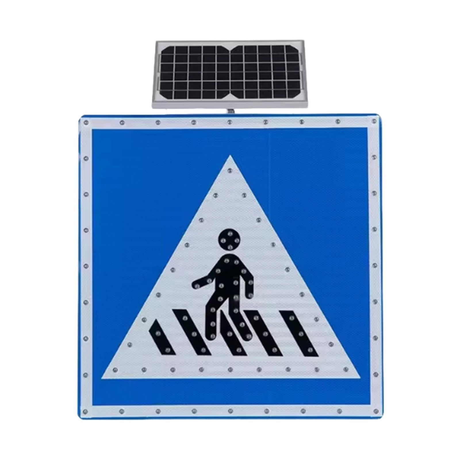 Señal De Tráfico Solar LED Paso Peatonal Cartel Luminoso Intermitente Alta Visibilidad Para Seguridad Peatonal Escuelas Estacionamientos Y Zonas Urbanas(32in)