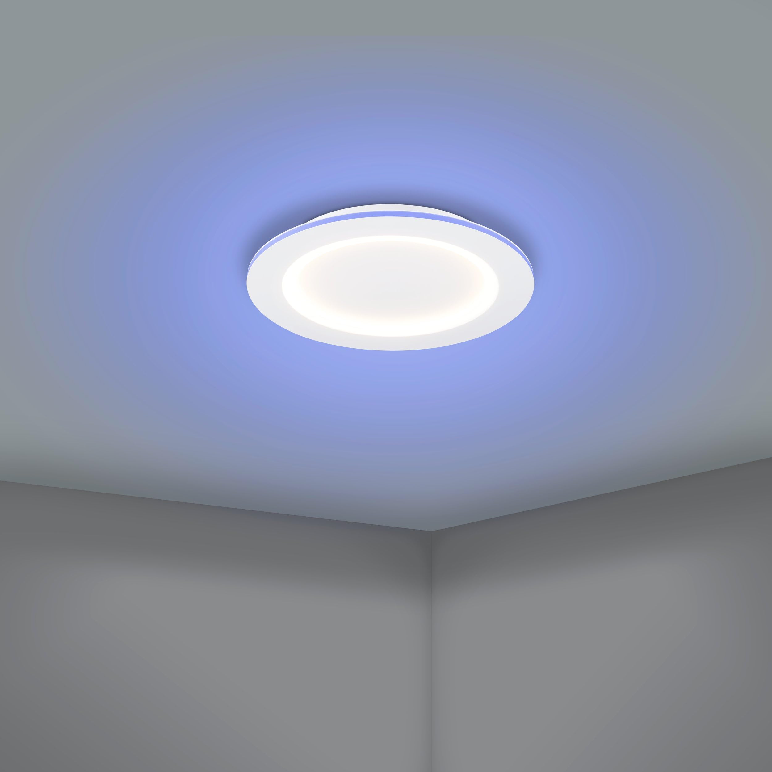 EGLO connect.z Smart Home LED Deckenleuchte Padrogiano-Z, ZigBee | App und Sprachsteuerung Alexa, warmweiß-kaltweiß, RGB Rahmen, dimmbare Metall Deckenlampe in Weiß, Ø 45 cm