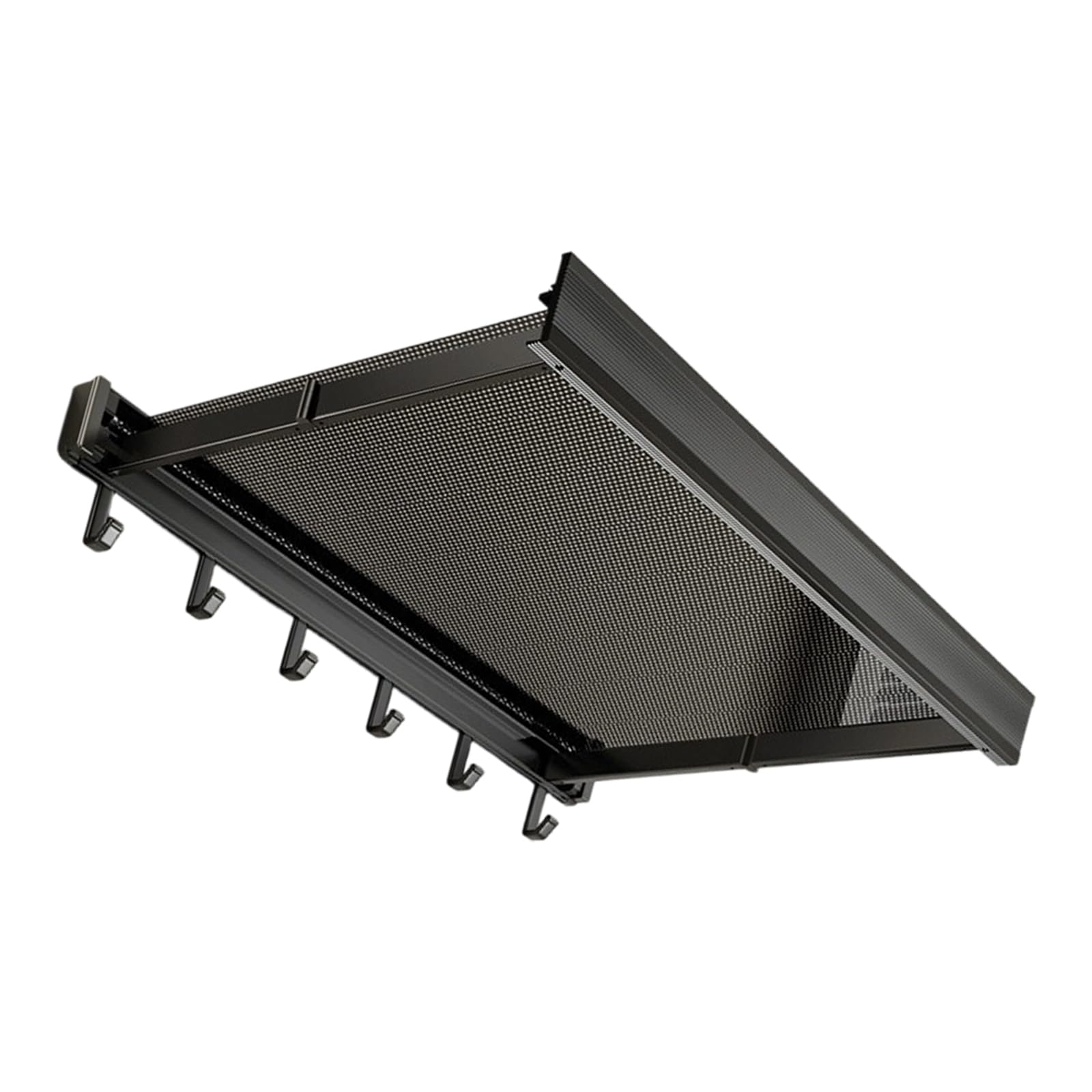 Foldable Bathroom Shelf with Adjustable Length for Clothes and Towels Storage Aluminum Alloy Frame Rack Denial Drill Wall Shelf