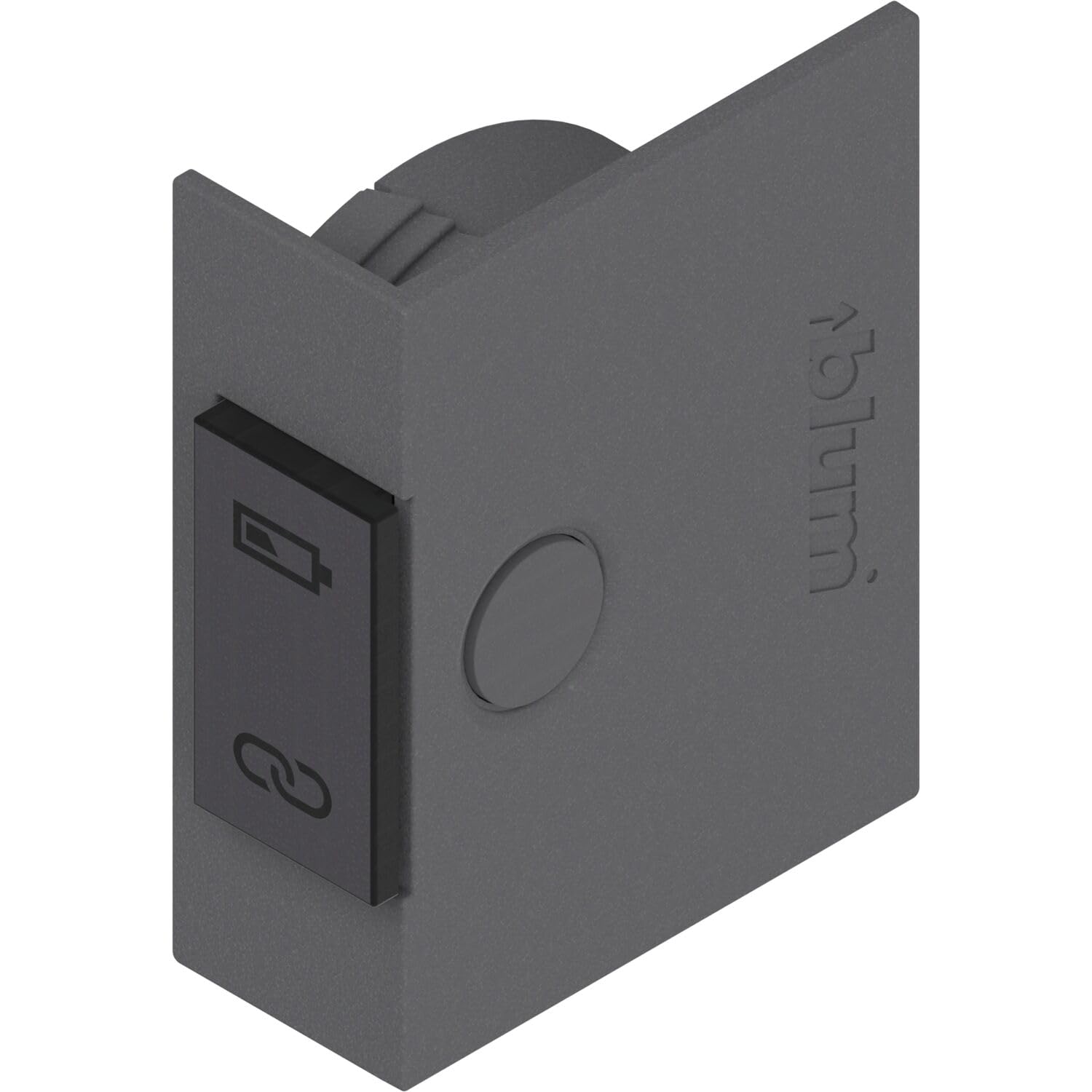 Interrupteur symétrique BLUM Servo-Drive en plastique gris profond pour système AVENTOS