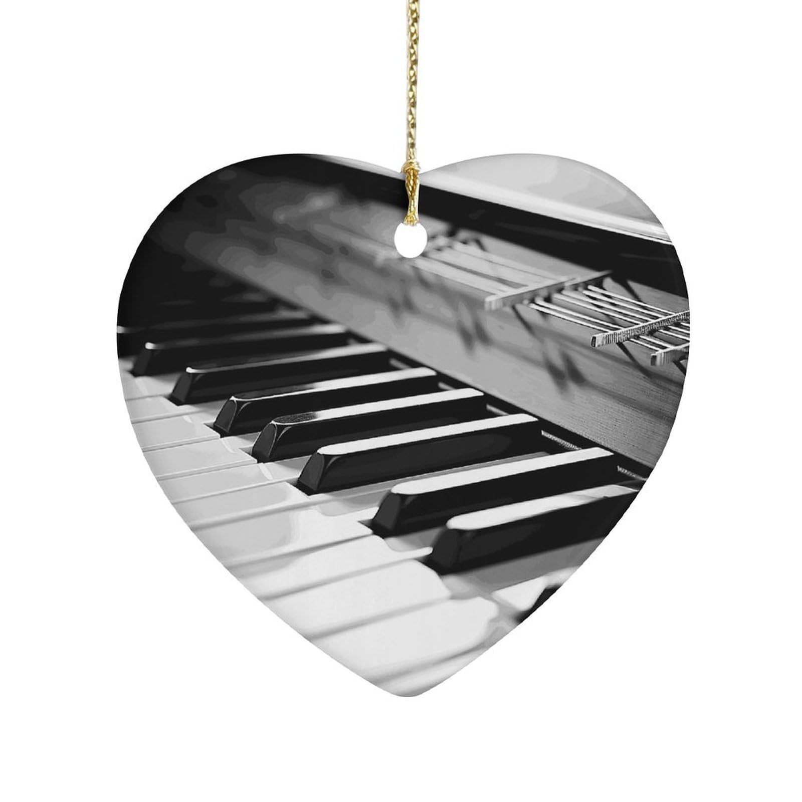 Fekiloot Style Piano Image Ceramic Ornament Home Decor Keepsake