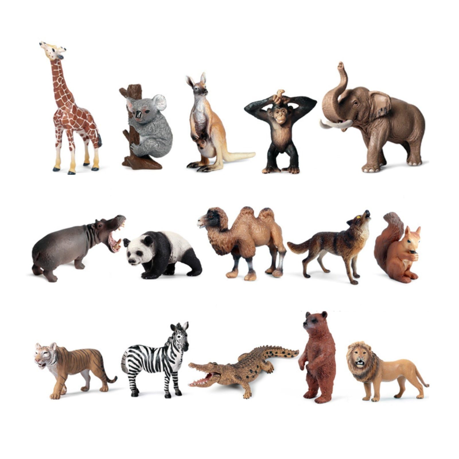 harayaa Wildlife Figurine Tierfigur Set Handbemalte Elefant Dekorationsfigur Detailgetreu für Kinderzimmer Lernspielraum