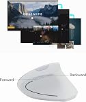 Ergonomic Mouse, Vertical Wireless Mouse 2.4GHz Optical Cordless Computer Mice with USB Receiver 800/1200 / 1600 DPI, 6 Buttons for Laptop PC Desktop MacBook(White)
