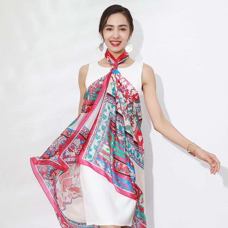 DANA XU Women's 100% Mulberry Silk Pashmina Shawl and Wraps Extra Large Floral Scarf for Evening Dresses, Soft Oversized - Image 9