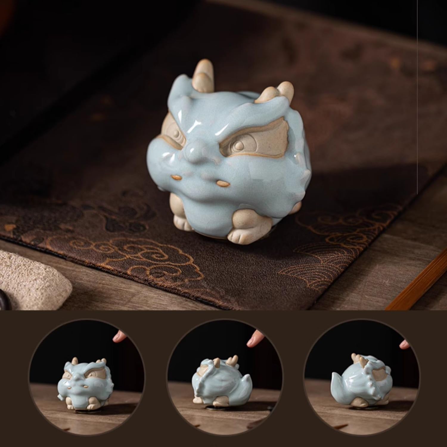 Figurka Boskiej Bestii Ceramiczna Herbata Zwierzę Biurko Ozdoba, Prezenty Dekoracji Stołu Herbaciarni(A)