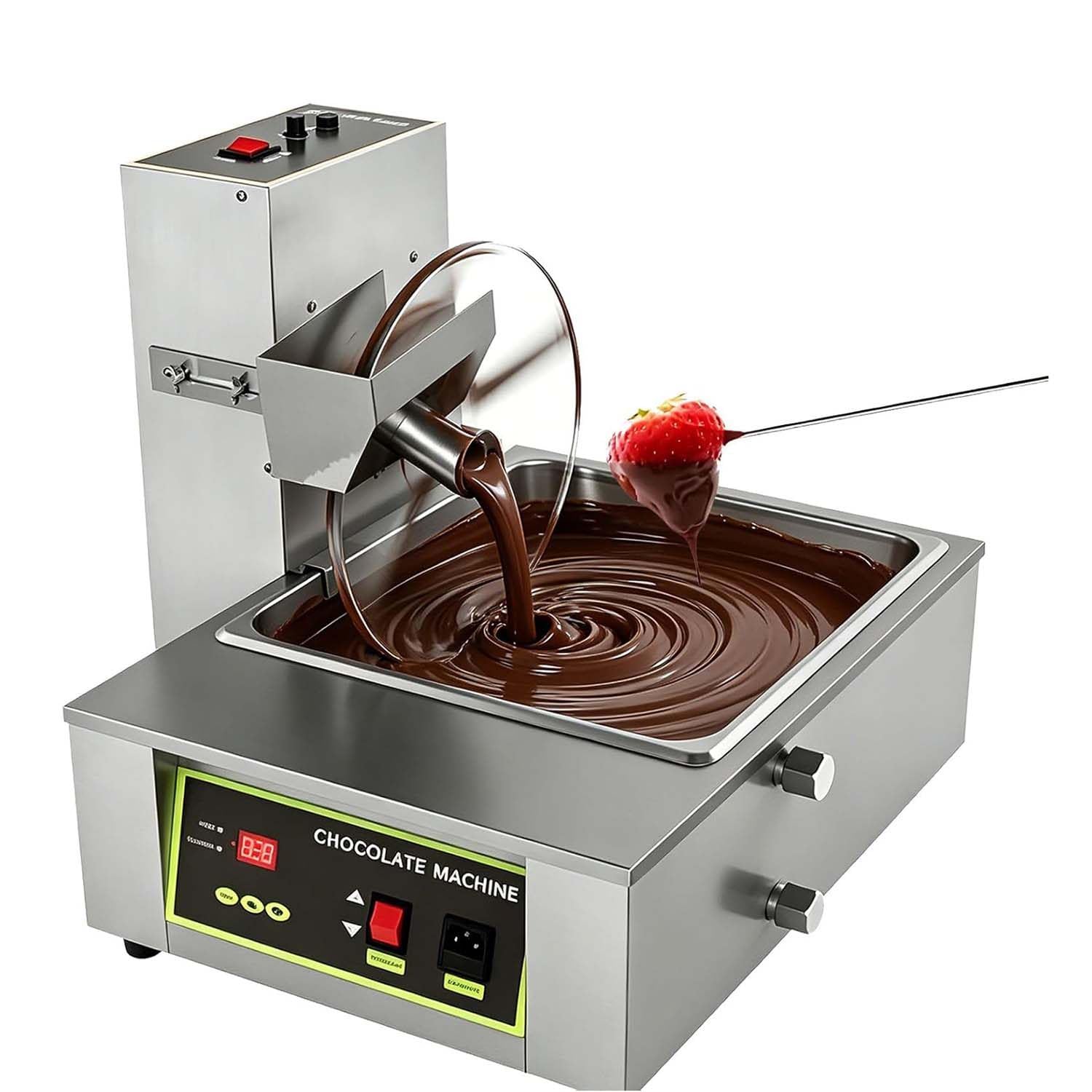 DPLWJPP Electric Chocolate Depositing Machine Chocolate Wheel Tempering Machine Electric Chocolate Tempering Coating Moulding Melting Mixer 35~55rpm Speed Adjust B