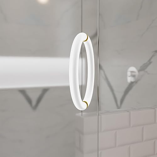 Miniatura 43 de BRIXWELL HC-6BTB-ACP - Manija de puerta de ducha de estilo circular de centro a centro de 6 pulgadas, montaje trasero con cobre antiguo