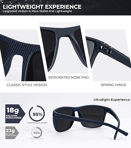 Miniatura 19 de Kaliyadi - Lentes de sol polarizados para hombre, ligeros, con protección ultravioleta, para conducir, pescar y jugar golf