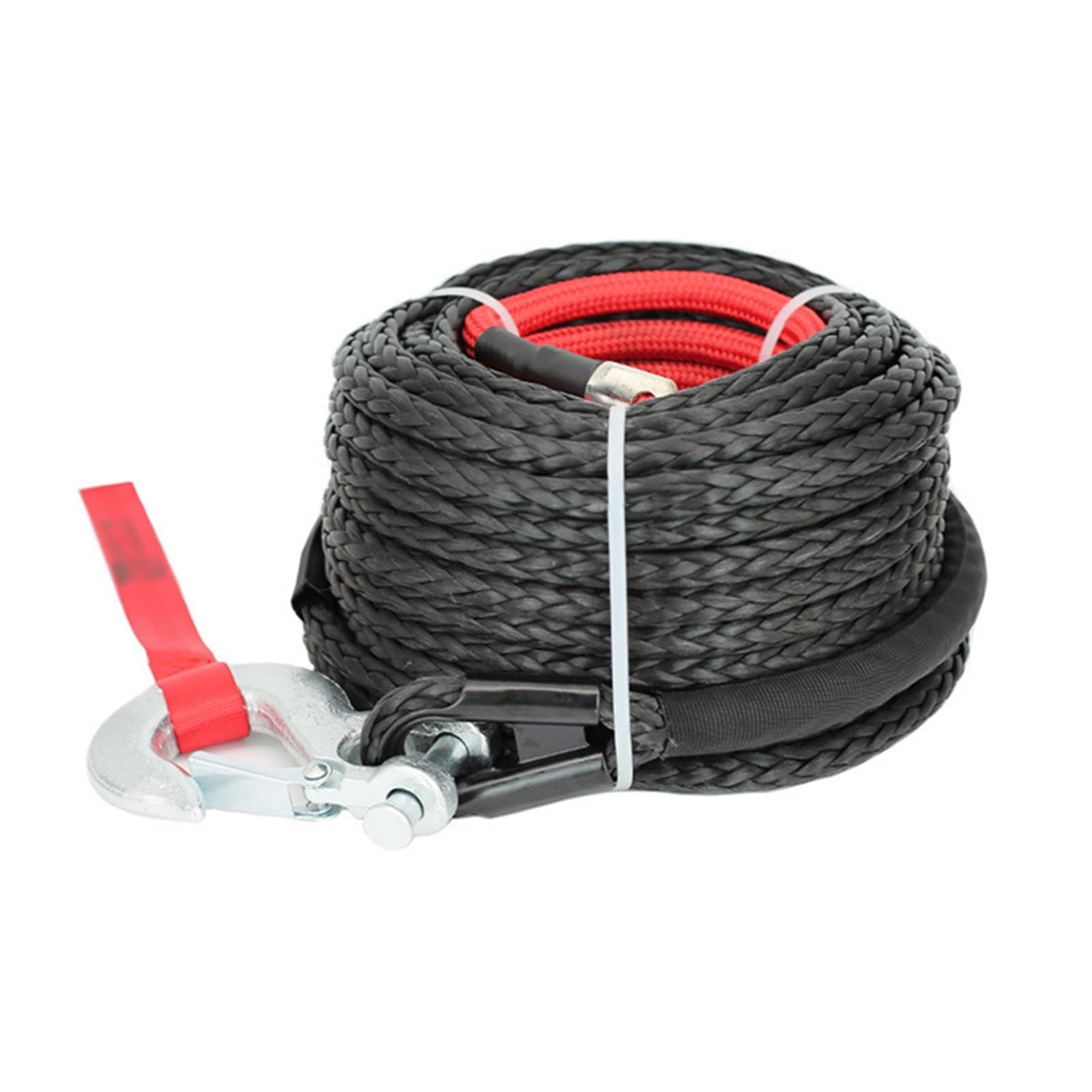 Lina wyciągarki, 12mm x 28m 13mm 25m syntetyczna lina wyciągarki samochód terenowy do przyczepy pojazdu ATV SUV(12mmx28m)