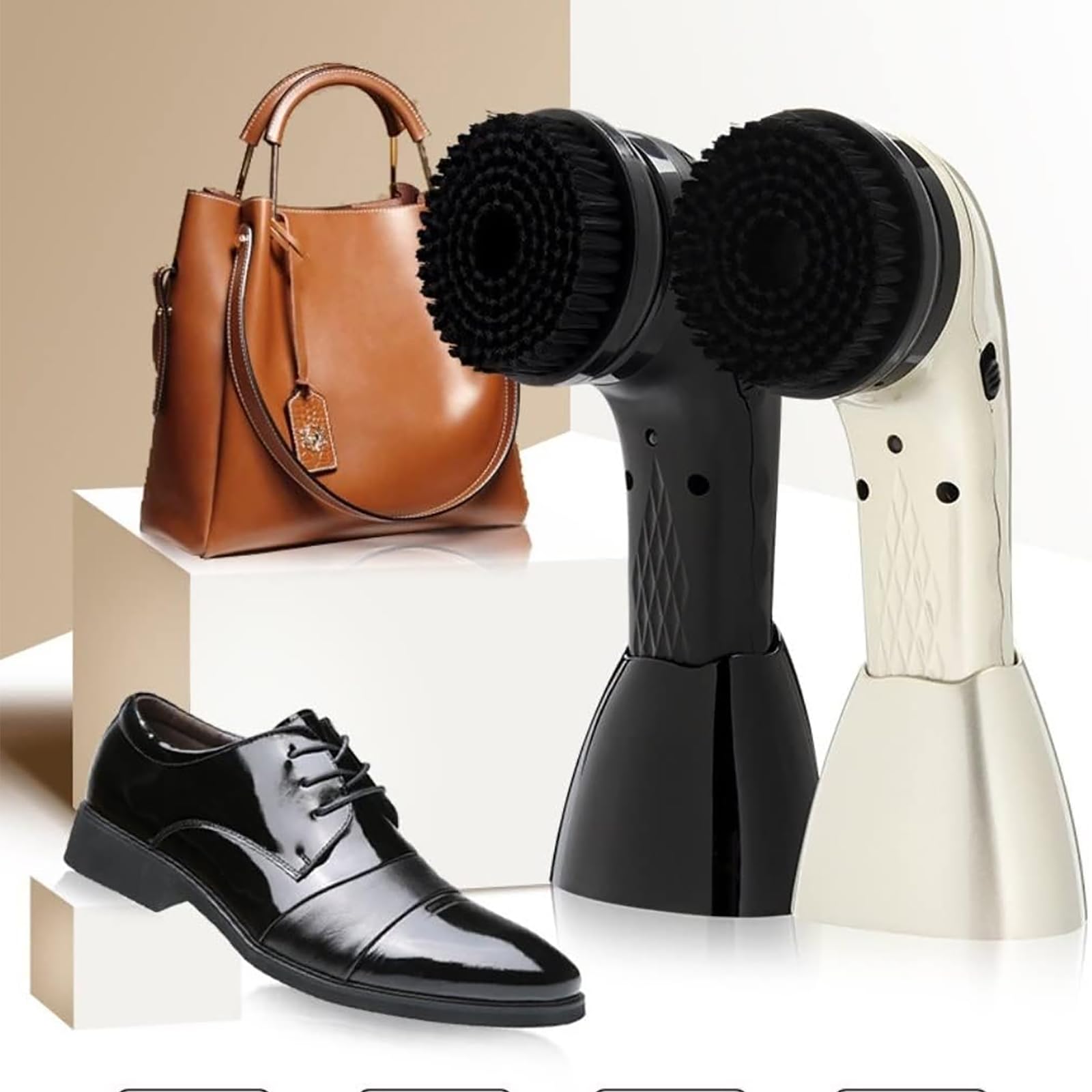 TsoLay Spazzola Elettrica per La Pulizia delle Scarpe, Kit Lucidascarpe Elettrico con 6 Testine Intercambiabili, Ricaricabile Tramite USB, Girevole E Tecnologia Hyper Cleanse, per Stivali, Scarpe