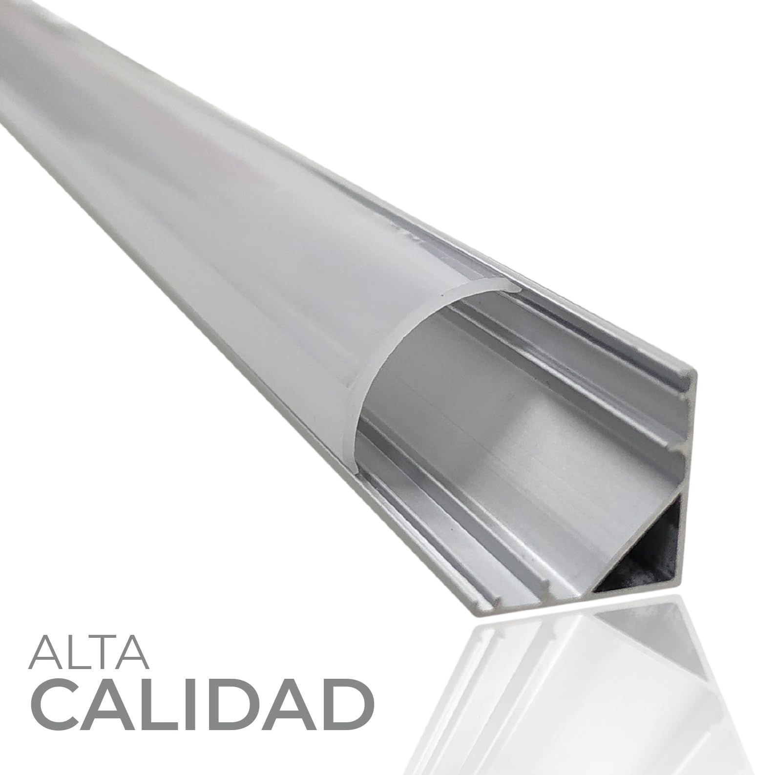 LED ATOMANT Pack 8x Perfil de Aluminio, 1 metro para Tira LED Aluminio 45 grados, (Forma en V), Cobertura Translucida, Tapones y clips para fijacion incluidos