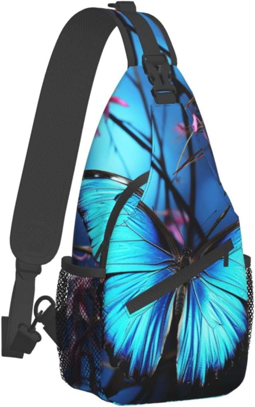 Crossbody Sling Rugzak Kikker met Mond Open Sling Bag voor Vrouwen Mannen Borst Tas Mode Taille Tas Verstelbare Fanny Pack, Zwart, One Size, Zwart, Eén maat