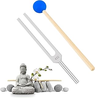 EASTROCK 432 Hz Tuning Fork with Silicone Hammer and Cleaning Cloth,Clinical Grade Nerve/Sensory for Perfect Healing Musical Instrument and Stress Reliever Healing Tuning Fork
