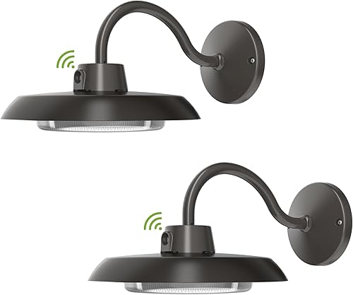 Miniatura 8 de Luz LED de 35 W con cuello de cisne de 8 pulgadas, luz de pared de granja al aire libre con poste de fotocélula del atardecer al amanecerluz de área