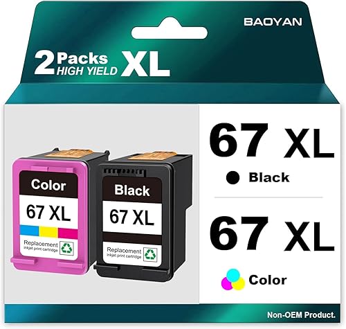 Miniatura 1 de Paquete combinado de cartuchos de tinta 67XL para HP Ink 67 HP 67XL para HP DeskJet 2700 2700e 2755e 2755 4155e 4155 Envy 6055e 6455e 6400 6055 6075