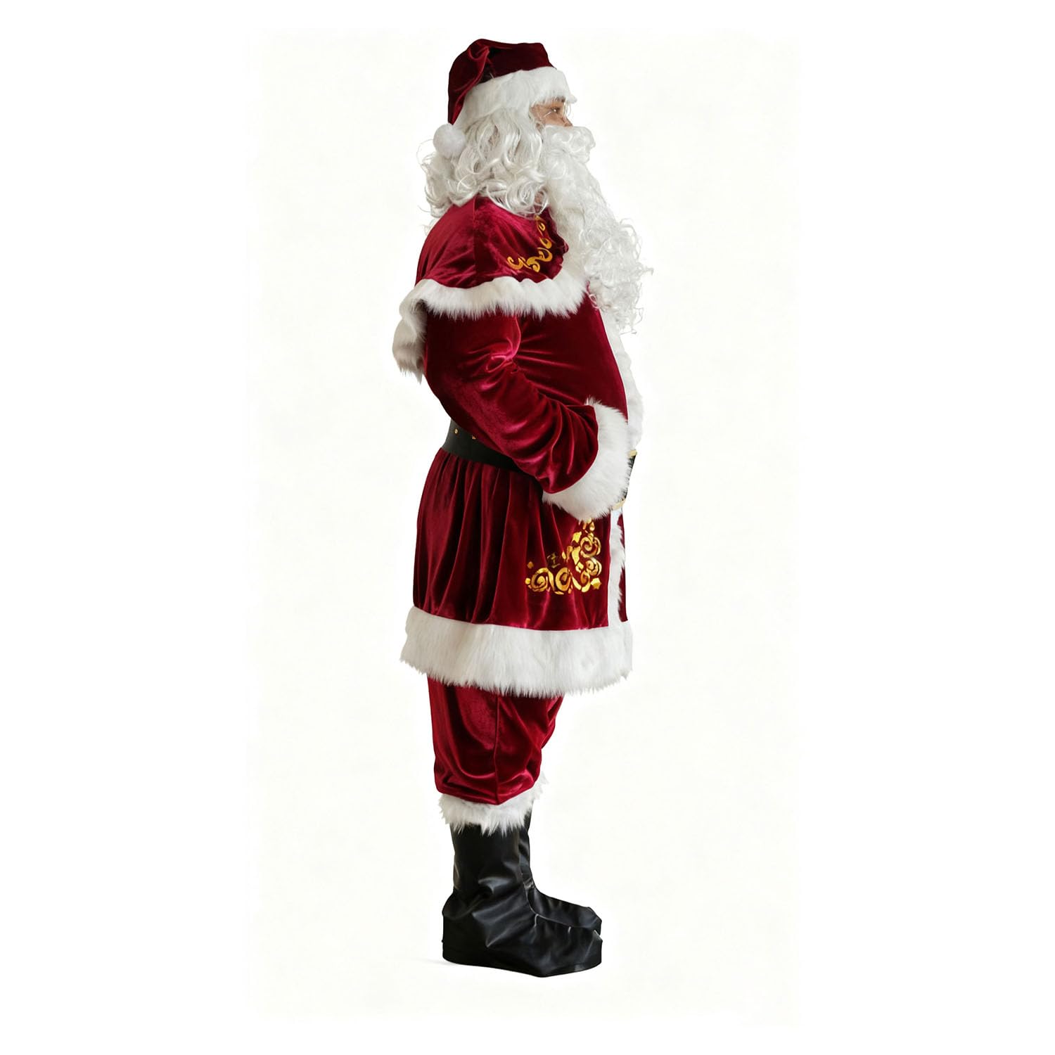 Weihnachtsmann Kostüm komplett Deluxe Nikolauskostüm Santa Claus-Erwachsenenkostüm für Weihnachten - Kostüm für Nikolaus Herren Männer Cosplay(XL)