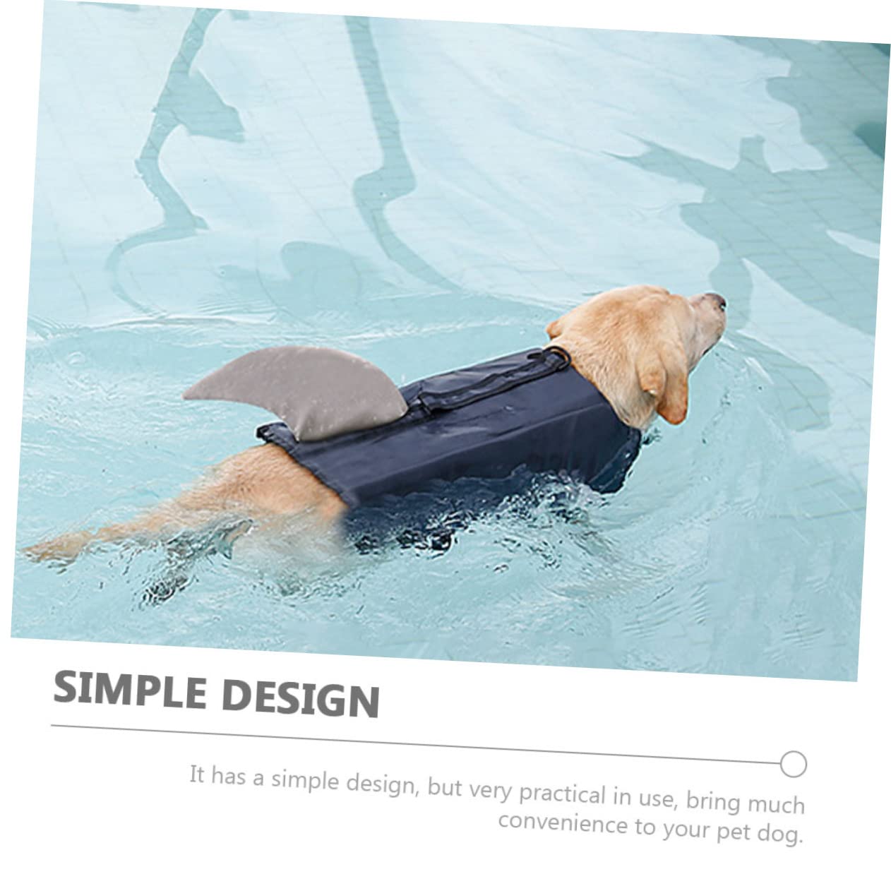 BESPORTBLE Summer Fun Dog Vest Shark-Themed Swim Suit Practical Humanized Handle Dog Pool Swimwear