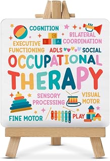 Occupational Therapy Gifts Occupational Therapy Sign Occupational Therapist Wood Sign with Easel for Counseling Office Desk Table Shelf Decor