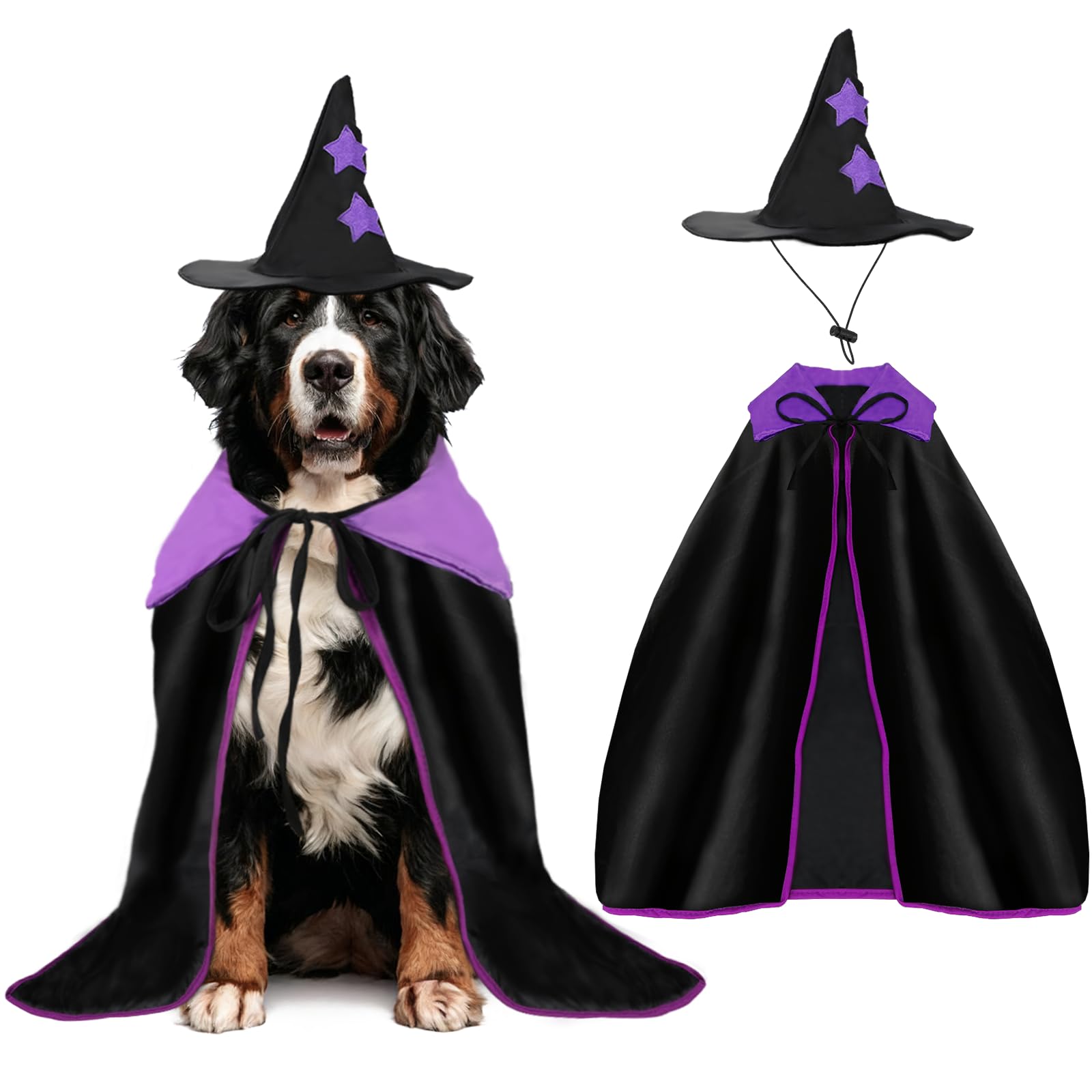 Costume Halloween pour chien extra large avec cape de vampire et chapeau de sorcière YUEPET XL