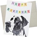 Great Dane Birthday Card, Dog Birthday Card (1 Premium Folded Card, Blank Inside, 5X7 Inches) cute birthday card from dog for men and women - 458